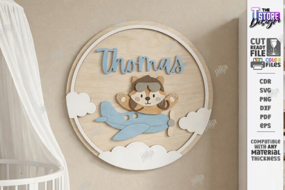3D Kids Room Wall Name Sign Laser Cut