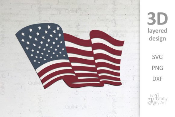 4th of July American Flag 3D Layered SVG: A Digital Craft Template for Creative Expression