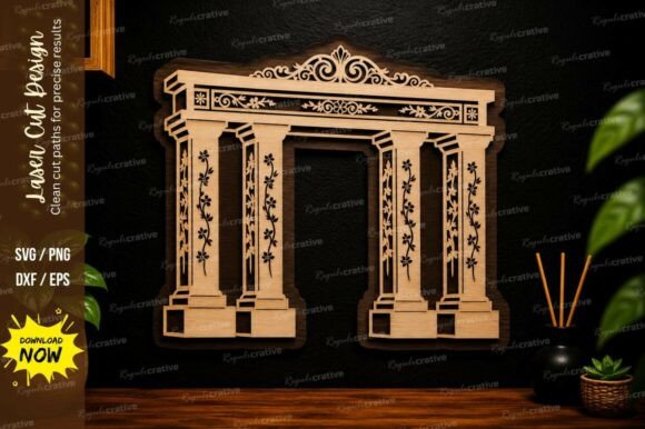 Classic Pillar Arch Laser Cut SVG Design: A Versatile Tool for Modern Creators