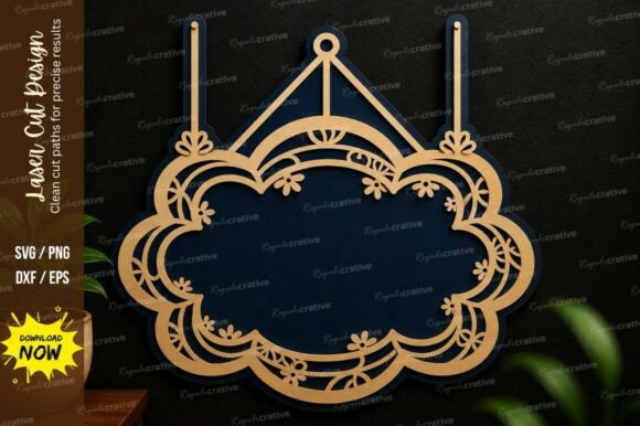 Cloud Hanging Frame SVG Laser Cut Wall: A Versatile Design for Modern Projects