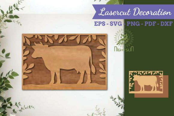 Cow Lasercut Wall Decor SVG for Creative and Practical Use