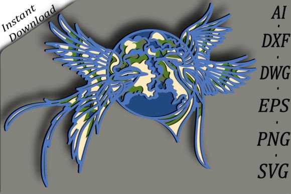Earth Multilayer SVG Swallows Papercut: A Versatile Design for Creative Projects