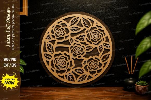 Floral Mandala Round Laser Cut SVG: A Versatile Design for Creative Projects