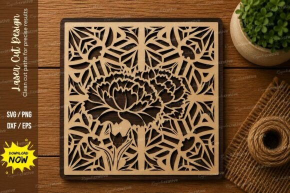 Floral Mandala Square SVG Decorative: A Versatile Design for Creative Projects