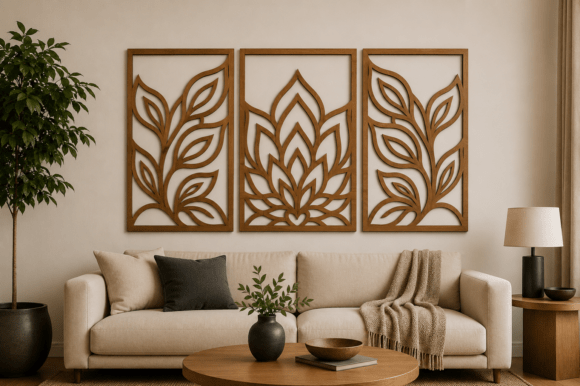 Floral Wood Wall Art SVG, Laser Cut Files