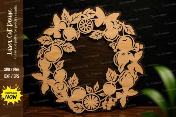 Floral Wreath Laser Cut SVG Design for Creative Projects
