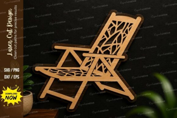 Folding Chair Laser Cut SVG Design