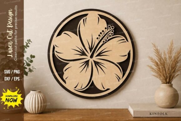 Hibiscus Flower Wall Art Laser Cut Svg: A Versatile Design for Creative Projects