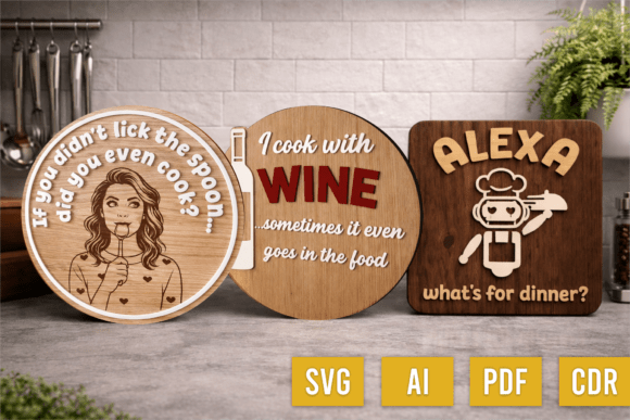 Kitchen SVG Bundle - Funny Wall Art Set: A Must-Have for Creative Projects
