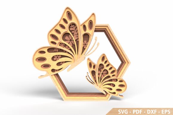 Layered Butterfly Wall Art - Laser Cut