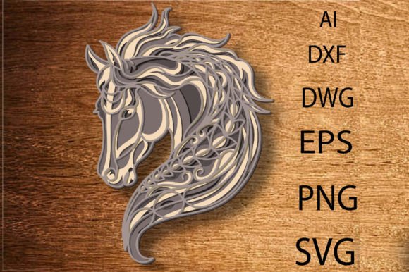 Multilayer Horse Laser Cut File 3D Horse: A Versatile Design for Creative Projects