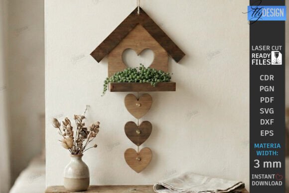 Spring Birdhouse Wall Decor Laser Cut