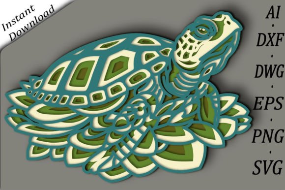 Turtle Multilayer SVG Paper Cut Design