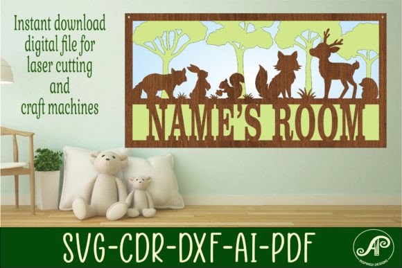 Woodland 3 Layer Name Sign SVG File – A Versatile Design for Creative and Functional Projects